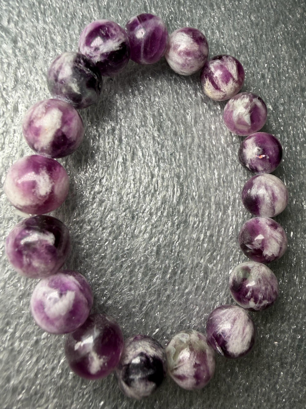 Beautiful 11MM Purple Feather Fluorite Natural Crystal Bracelet